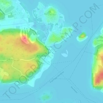 Jungfrusund topographic map, elevation, terrain