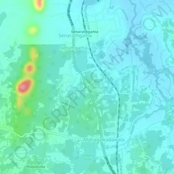 Senarathgama topographic map, elevation, terrain