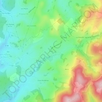 Tussy topographic map, elevation, terrain