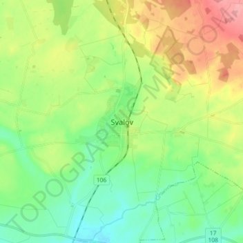 Svalöv topographic map, elevation, terrain