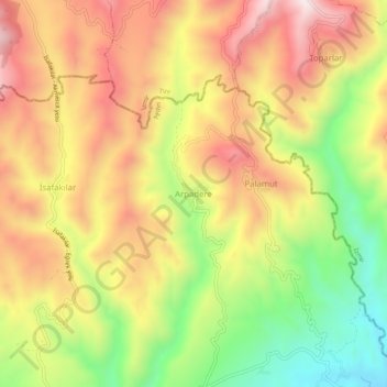 Arpadere topographic map, elevation, terrain