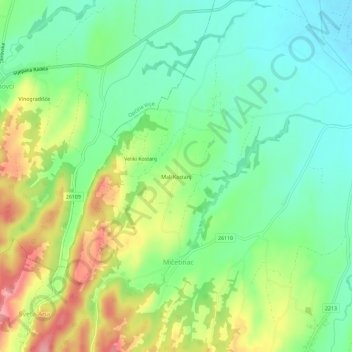 Mali Kostanj topographic map, elevation, terrain