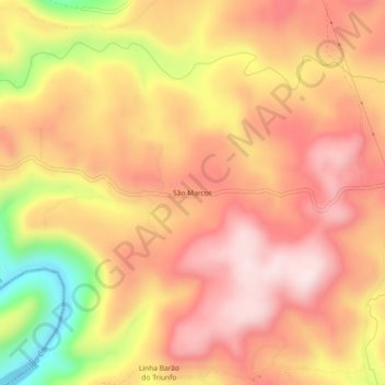 São Marcos topographic map, elevation, terrain
