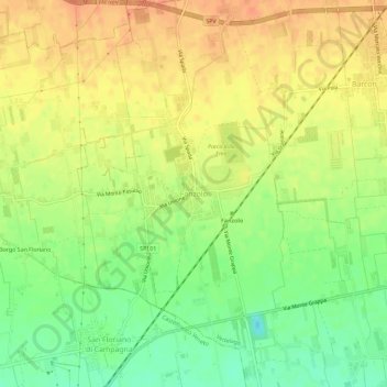 Fanzolo topographic map, elevation, terrain