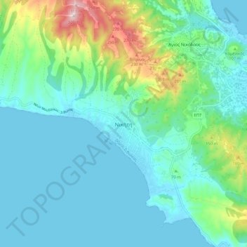 Nikiti topographic map, elevation, terrain