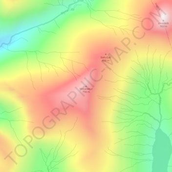 Mosarøkur topographic map, elevation, terrain