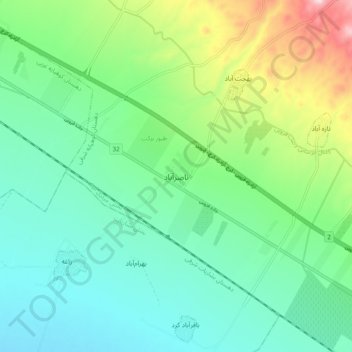Naserabad topographic map, elevation, terrain