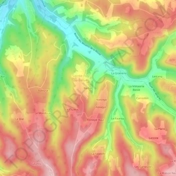 Barbel topographic map, elevation, terrain