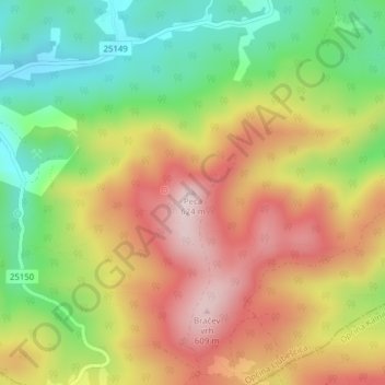 Peca topographic map, elevation, terrain