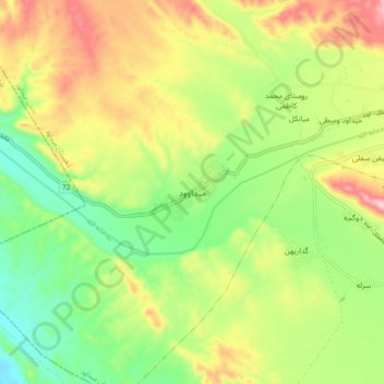 Meydavud topographic map, elevation, terrain