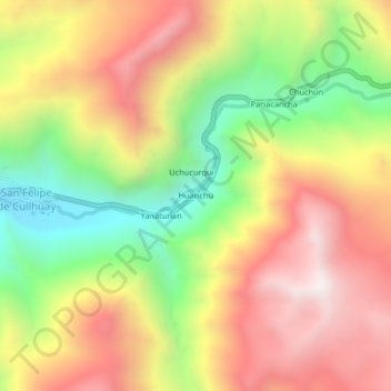 Huanchu topographic map, elevation, terrain