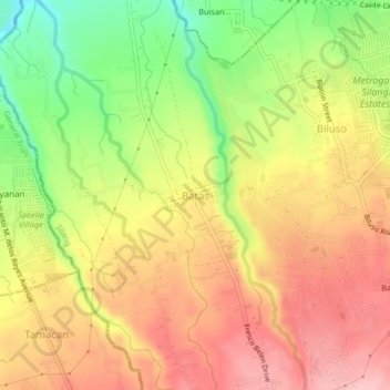 Batas topographic map, elevation, terrain