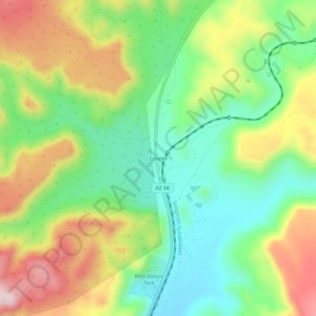 Crozier topographic map, elevation, terrain