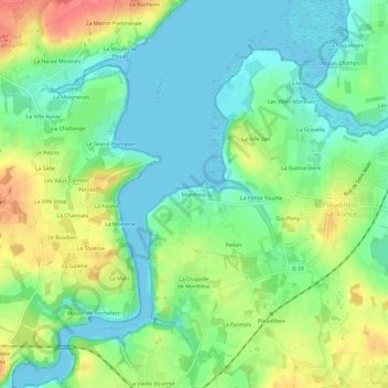 Mordreuc topographic map, elevation, terrain
