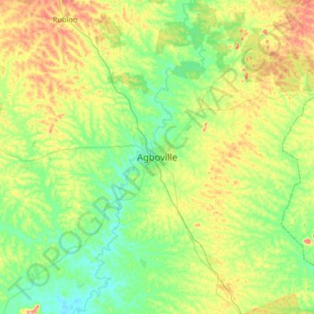 Agboville topographic map, elevation, terrain