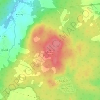 Galtåsen topographic map, elevation, terrain
