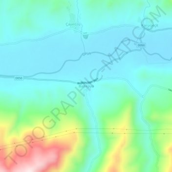 Ballıkaya topographic map, elevation, terrain