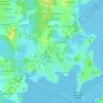 Kerguellan topographic map, elevation, terrain