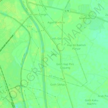 Jatoi topographic map, elevation, terrain