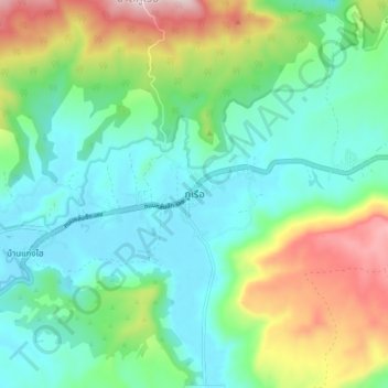 Phu Ruea topographic map, elevation, terrain
