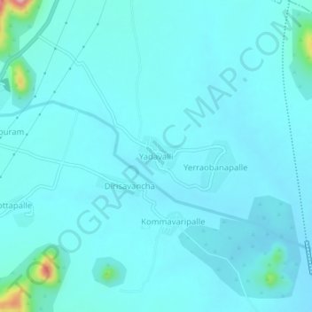Yadavalli topographic map, elevation, terrain