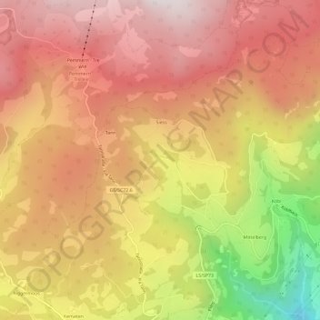 Fink topographic map, elevation, terrain