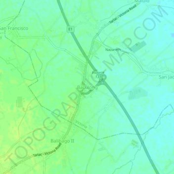 Baculong topographic map, elevation, terrain