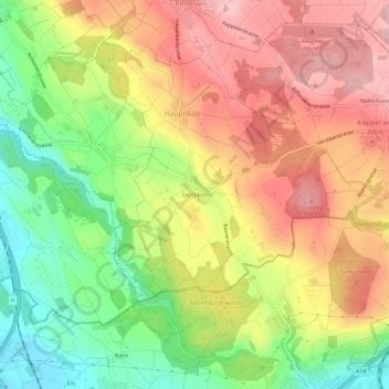 Uerzlikon topographic map, elevation, terrain