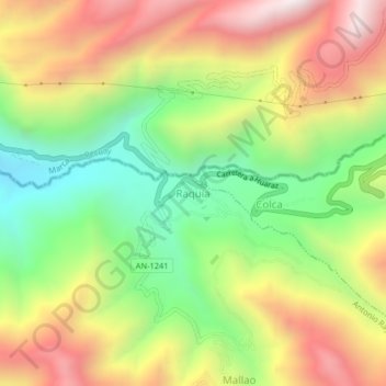 Raquia topographic map, elevation, terrain