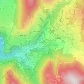 La Faurie topographic map, elevation, terrain
