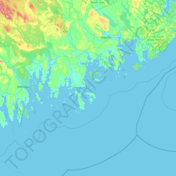 Virgins Breasts topographic map, elevation, terrain