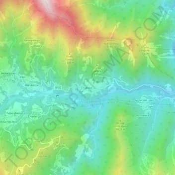 Fubina topographic map, elevation, terrain