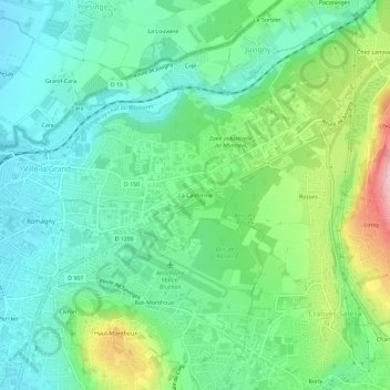 La Californie topographic map, elevation, terrain