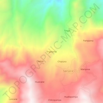 Trigoloma topographic map, elevation, terrain