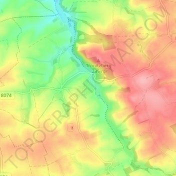 Leutewitz topographic map, elevation, terrain