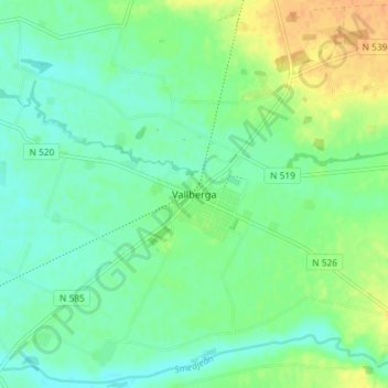 Vallberga topographic map, elevation, terrain