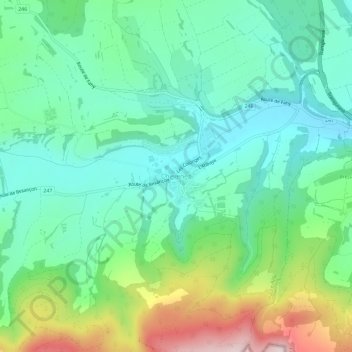 Chevenez topographic map, elevation, terrain
