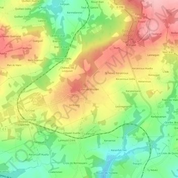 Croix de Mission topographic map, elevation, terrain