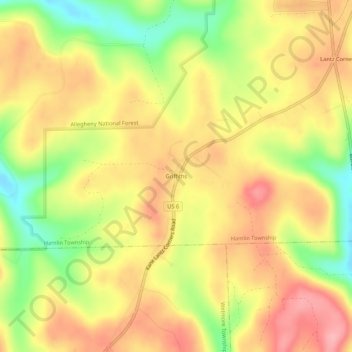 Griffiths topographic map, elevation, terrain