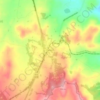 Dalveen topographic map, elevation, terrain