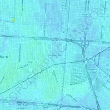 Oak Ridge Park topographic map, elevation, terrain