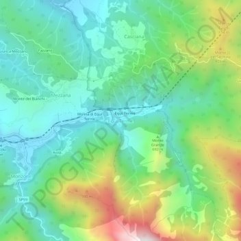 Equi Terme topographic map, elevation, terrain