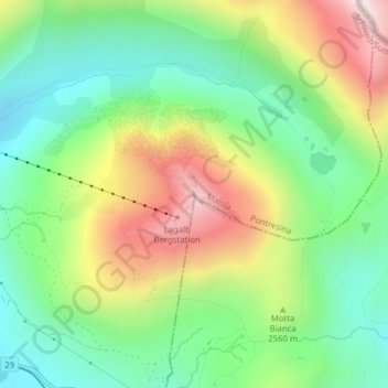 Piz Lagalb topographic map, elevation, terrain