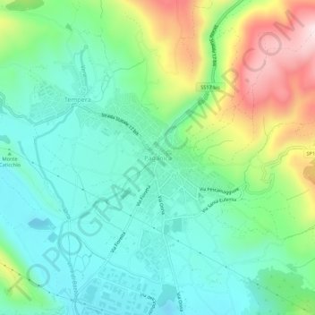 Paganica topographic map, elevation, terrain