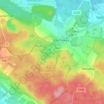 Katovna topographic map, elevation, terrain