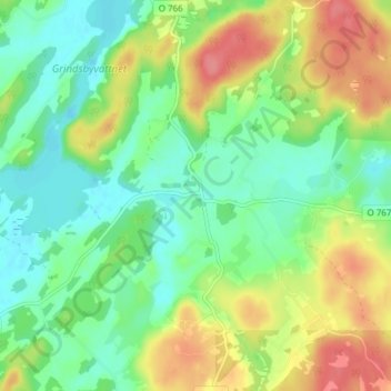 Myckleby topographic map, elevation, terrain