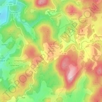 Couturas topographic map, elevation, terrain