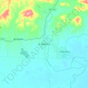 El Abanico topographic map, elevation, terrain