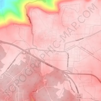 Monteagle topographic map, elevation, terrain
