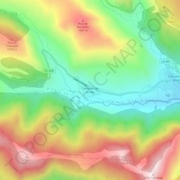 Caboalles de Arriba topographic map, elevation, terrain